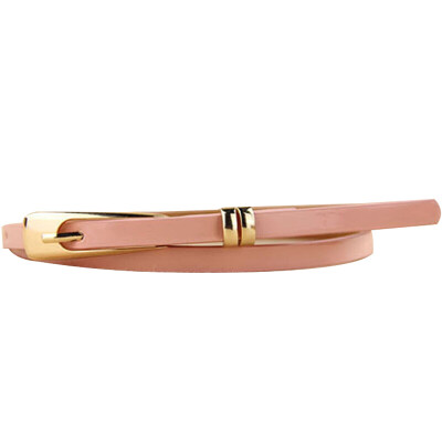 

【Jingdong Supermarket】 Meng Si Ke (MSEK) WPD13589 Ms. belt Korean version of the long buckle double ring luster thin belt belt belt pink