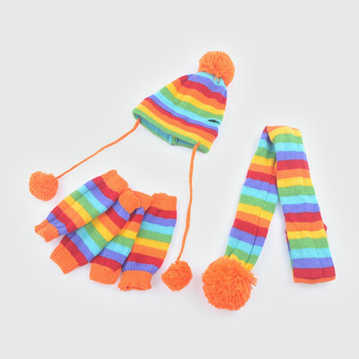 

3pcsset Letskeep Dog Sweater sets include hat Scarf & Foot Sleeves pants Pet Cap Clothing for small Dog Cats Teddy Clothes