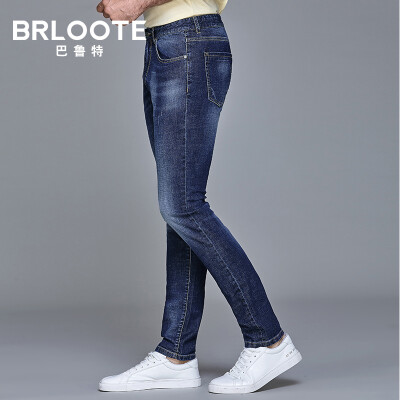 

BrlooteBarute cotton bomb jeans mens slim fashion casual trousers business casual pants 2018 spring&summer new denim blue denim blue 17584A