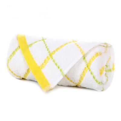 

Xin brand towel home textile Indian cotton color grid towel yellow 72 32cm