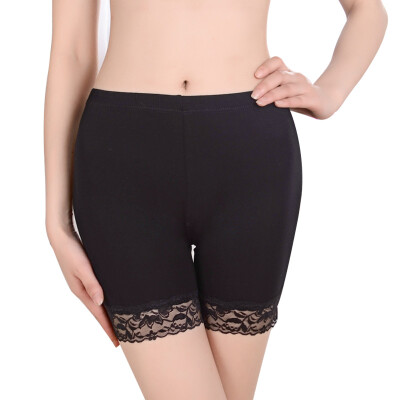 

Langsha Ms safety pants anti-light thin lace womens large size underwear sexy three pants leggings 3 2 black 1 skin code