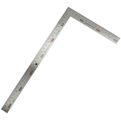 

KATA Stainless Steel Turning Ruler 300mm Ruler Steel Square L-Shaped Ruler Right Angle Carpenter Ruler 90 Degree Square KT3303