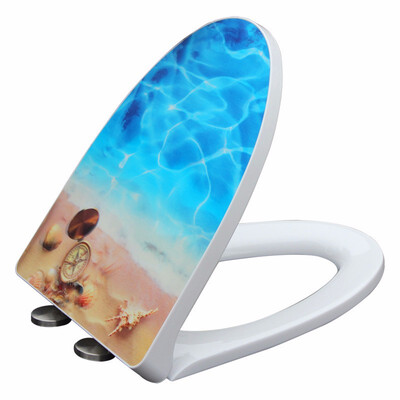 

Toilet Cover Thickening Slow Down Toilet Seat Covers 3D Three-dimensional Pattern Printing Toilet Lid