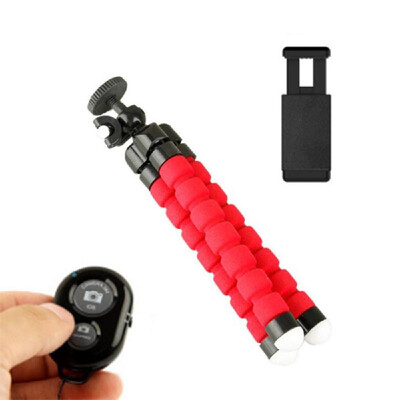 

BT Remote Control Mini Flexible Sponge Octopus Tripod for Mobile Phone Smartphone Camera Accessory Red
