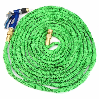 

100FT Expandable Retractable Garden Hose Water Pipe with Copper Spray Gun