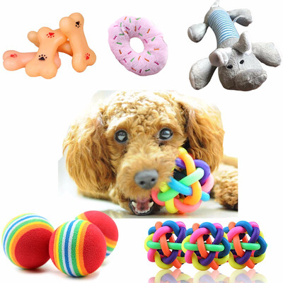 

1pcs Popular Puppy Dog Toys Ball For Dogs Squeak Toys Pet Ball Rainbow Color Chew Toys Play For Teeth Training Pet Accessories