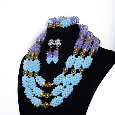 

AMYNOVA Orange Crystal Beads Handmade Beaded Necklace African Beads Jewelry Set Nigerian Wedding Beads Bridal Jewelry Set
