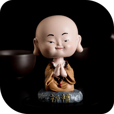

Guangyin handyin handmade car decoration car supplies fashion cartoon shaking head small monk car decoration craft gift calm