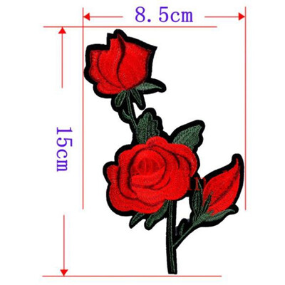 

1 Pcs Top Patches Iron-on Sew-on Red Rose Flower Embroidery Patch Motif Applique Children Women DIY Clothes Sticker Wedding