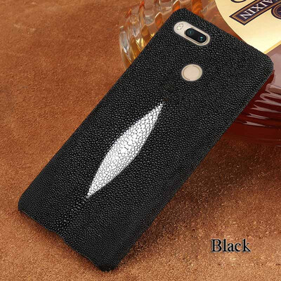 

Genuine Leather Phone Case For Xiaomi 5X Case Natural Pearl Fish Skin Back Cover For Redmi 4 4X 5 5X Case