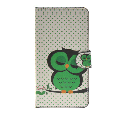 

MOONCASE Owl Pattern Leather Side Flip Wallet Card Slot Stand Pouch Case Cover for Samsung Galaxy E7