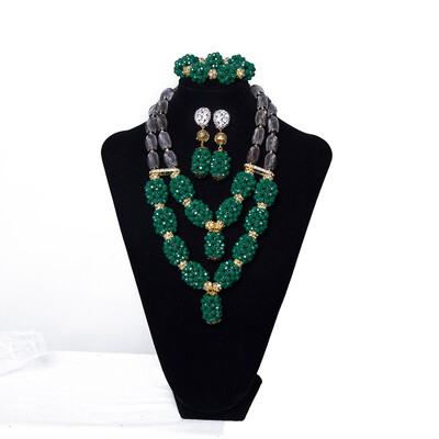 

Handmade Yellow Multilayer Beaded Necklace African Wedding Beads Bridal Jewelry Set Women Party Nigerian Crystal Jewelry Set