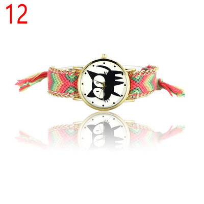 

Fashion Women Watches Montre Femme Reloj Mujer Figure Digit Pattern National Weave Gold Bracelet watch Quartz Clock Relogio