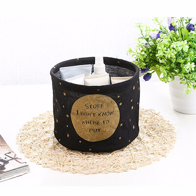 

Cotton Linen Storage Basket Sundries Storage Organizer Desktop Storage Basket