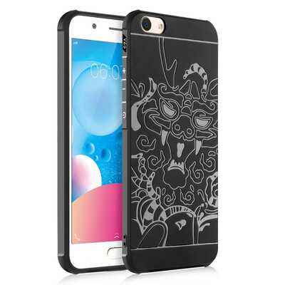 

Goowiiz Phone Case For Vivo Y67Y69V5 Carved Dragon Thin Matte soft Silicone Prevent falling