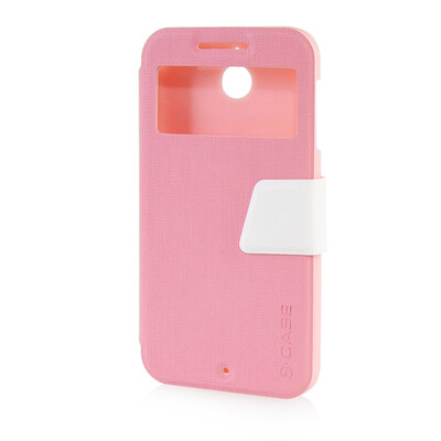 

MOONCASE Ultra Slim Leather Side Flip Pouch Stand Thin Shell Back ЧЕХОЛ ДЛЯ HTC Desire 510 Pink