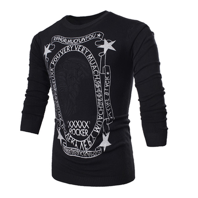 

Zogaa New Mens Sweater Stamp All-match Korean