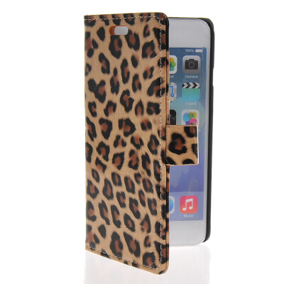 

MOONCASE Slim Leather Side Flip Wallet Card Slot Pouch Stand Back чехол для Apple iPhone 6 ( 4.7 inch ) Leopard