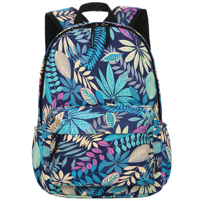 

Vatican (F4Y) JS02811 Canvas Shoulder Student Leisure Backpack Korean Print Women's Bag College Wind Bag Tree Black