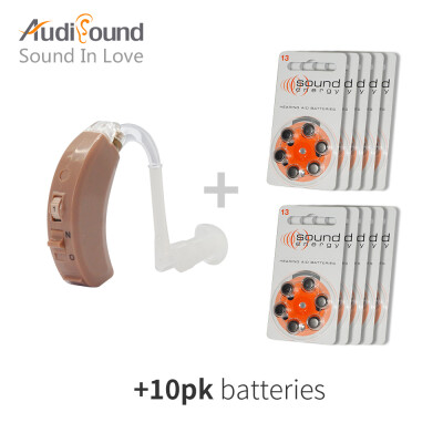 

2018 Audisound Touching Hearing Aid Best Sound Amplifier Behind The Ear Hearing Aid 60PCS10 CARDS A13 Battery