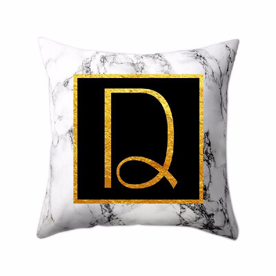 

Modern Pillowcases 4545 Gold Alphabet Word Letter White Marble Pattern Pillow Case Super Soft Throw Sofa Bed Cushion Cover Protec