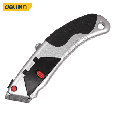 

Deli deli 10 bursts of heavy duty self-locking zinc alloy utility knife T-shaped soft plastic knife wallpaper knife paper knife carpet knife with 3 blades DL4262