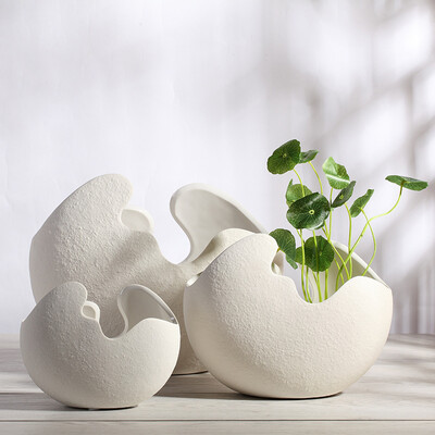 

Anta ceramic vase creative modern fashion white eggshell flower inserts home decoration ornaments birthday gift creative gift small eggshell
