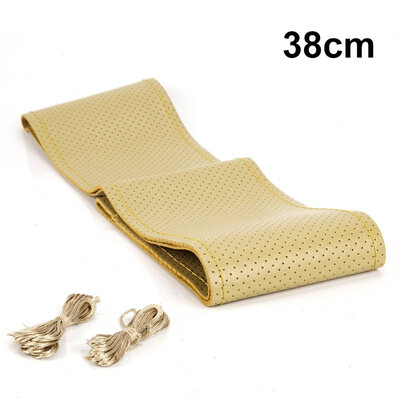 

2017 Genuine Leather Steering Wheel CoverCar Styling Accessories Volante EsportivoDIY Handmade Case With Needles&Thread