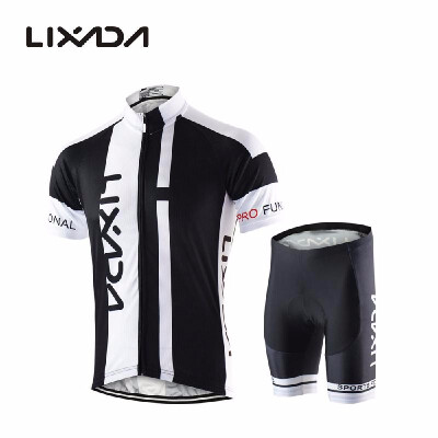 

Men Breathable Quick Dry Comfortable Short Sleeve Jersey Padded Shorts Cycling Clothing Set Riding Sportswear