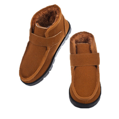 

Men Winter Warm Snow Fur Inside Pull On Western Suede shoes Casual Ankle Boots