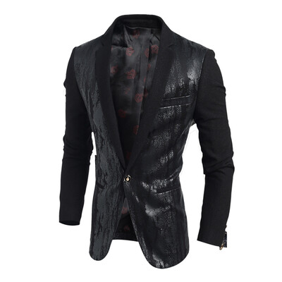 

Zogaa New Men's Suit Fashion Leather Casual Slim