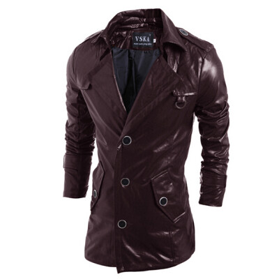 

Zogaa New Autumn And Winter Mens Leather Clothing Pu Single-breasted Slim