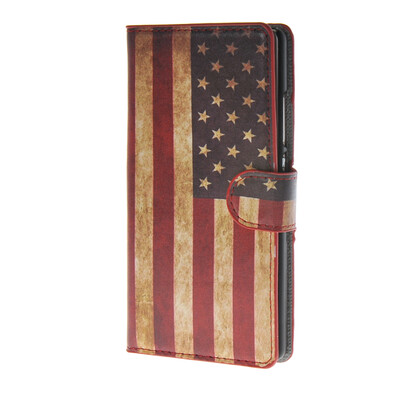 

MOONCASE U.S American Flag Leather Side Flip Wallet Card Slot Stand Pouch ЧЕХОЛ ДЛЯ Huawei Ascend P8