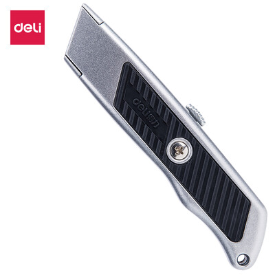

Deli aluminum alloy T-blade utility knife decoration tool knife for cutting plastic wallpaper etc Silver 2101