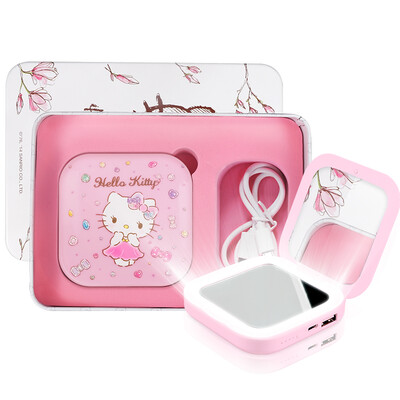 

Hello KittyHello Kitty charging treasure led light makeup small mirror creative gift box large capacity mobile power pearl light treasure KT1510
