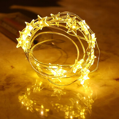 

5M 50LEDS10M 100LEDS Christmas Copper Wire LED Fairy StarSnowflake String Light Battery-operated for Wedding Party Decorations