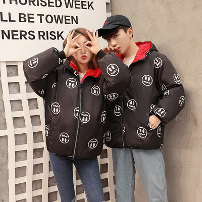 

Double-side Short Down Cotton Hooded Coat 2018 New Arrival Winter Cotton Coat