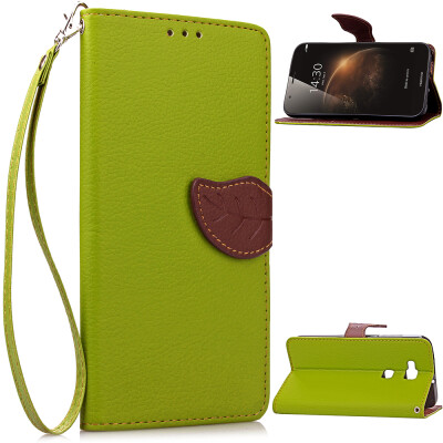 

MOONCASE [Leaves Magnetic] Flip PU Leather Wallet Card Pouch Bracket Stand Back Case Cover for Huawei Ascend G8