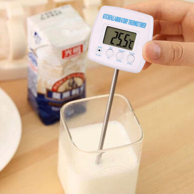 

Digital LCD Display Food Thermometer Timer Cooking Kitchen BBQ Probe Meat