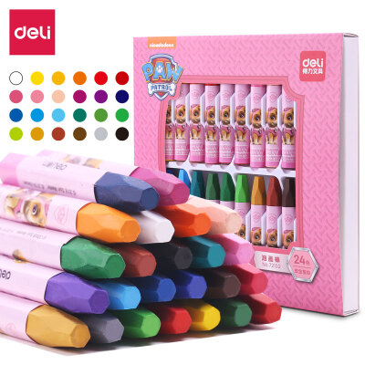 

Deli deli Wang Wang team outstanding work series 24 color student hex rod silk oil painting stick children Crayon painting pen Princess powder 72102