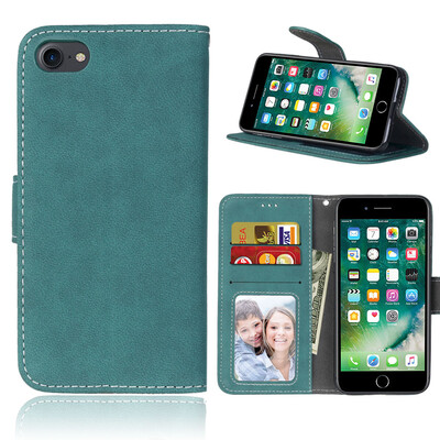 

Matte Leather Case For Apple iPhone 7 iPhone 8 Retro Phone case cover for iphone7 iPhone8 47" retro stand case