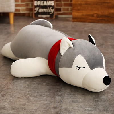 

Handmade birthday gift Christmas gift girl girl creative gift practical plush toy doll 75cm gray husky dog dog pillow anniversary gift