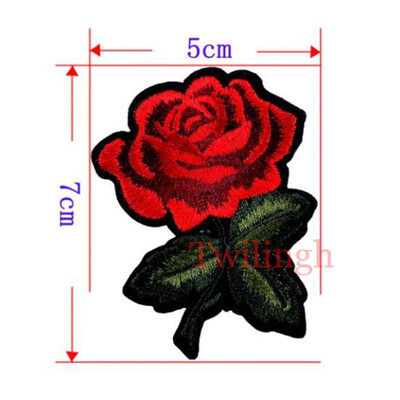 

1 Piece Patches Red Flower Embroidered Patch 3D Applique DIY Sewing Repair Accessories Fabric Stickers Wedding Clothing Patches