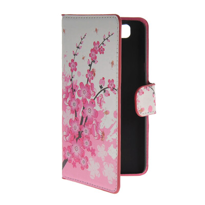 

MOONCASE Plum flower style Leather Side Flip Wallet Card Slot Stand Pouch чехол для Wiko Rainbow / 4G