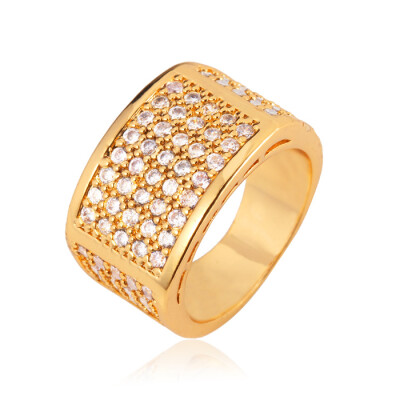 

Luxury Zirconia Men Ring Trendy Quality 18K Real Gold Filled Pave Setting Mini Zircon Wedding Band Rings Men's Jewelry