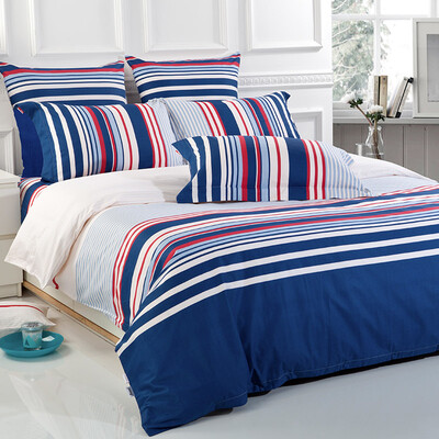 

Dohia cotton stripes bed set/bed kit (duvet cover/fitted sheet/pillowcase)