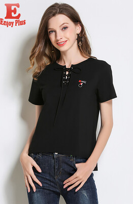 

M L XL XXL 3XL 4XL 5XL plus size cotton casual new summer 2018 t shirt women short sleeve big size black loose O neck elegant