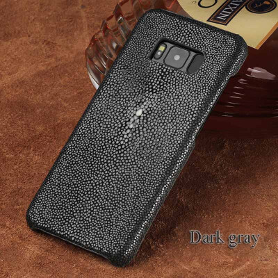 

Genuine Leather Phone Case For Samsung S8 Case Natural Pearl Fish Skin Back Cover For S7 Edge Case