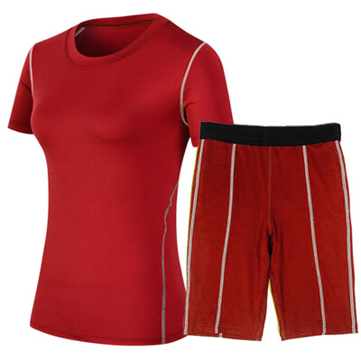 

A Suit Yoga Set Short T-Shirt Shorts Sportswear Gym Tracksuits Running Sets