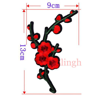 

1 Piece Patches Red Flower Embroidered Patch 3D Applique DIY Sewing Repair Accessories Fabric Stickers Wedding Clothing Patches